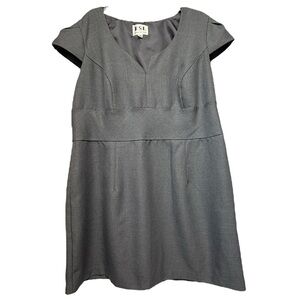 Karin Stevens Gray Cap Sleeve Sheath Dress